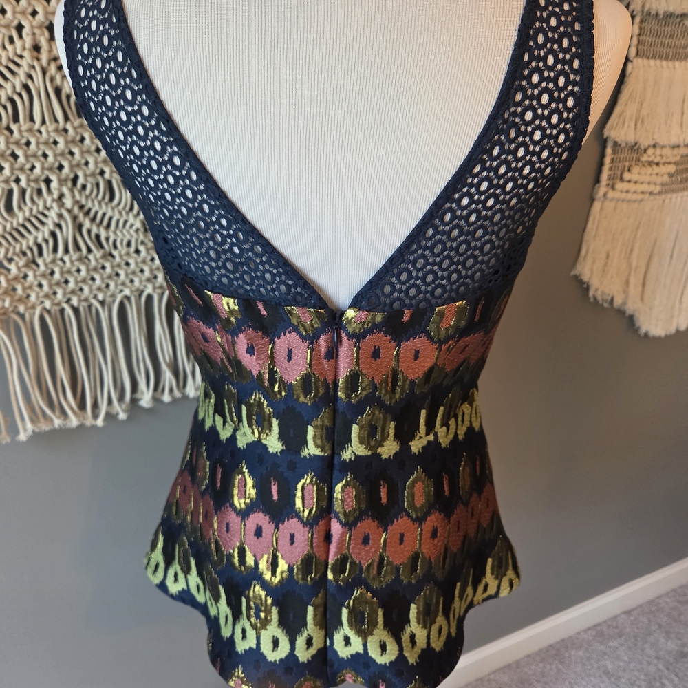Anthropologie Navy and Multicolor Metallic Tank Top - Picture 4 of 7